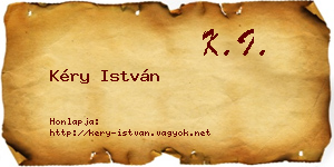 Kéry István névjegykártya